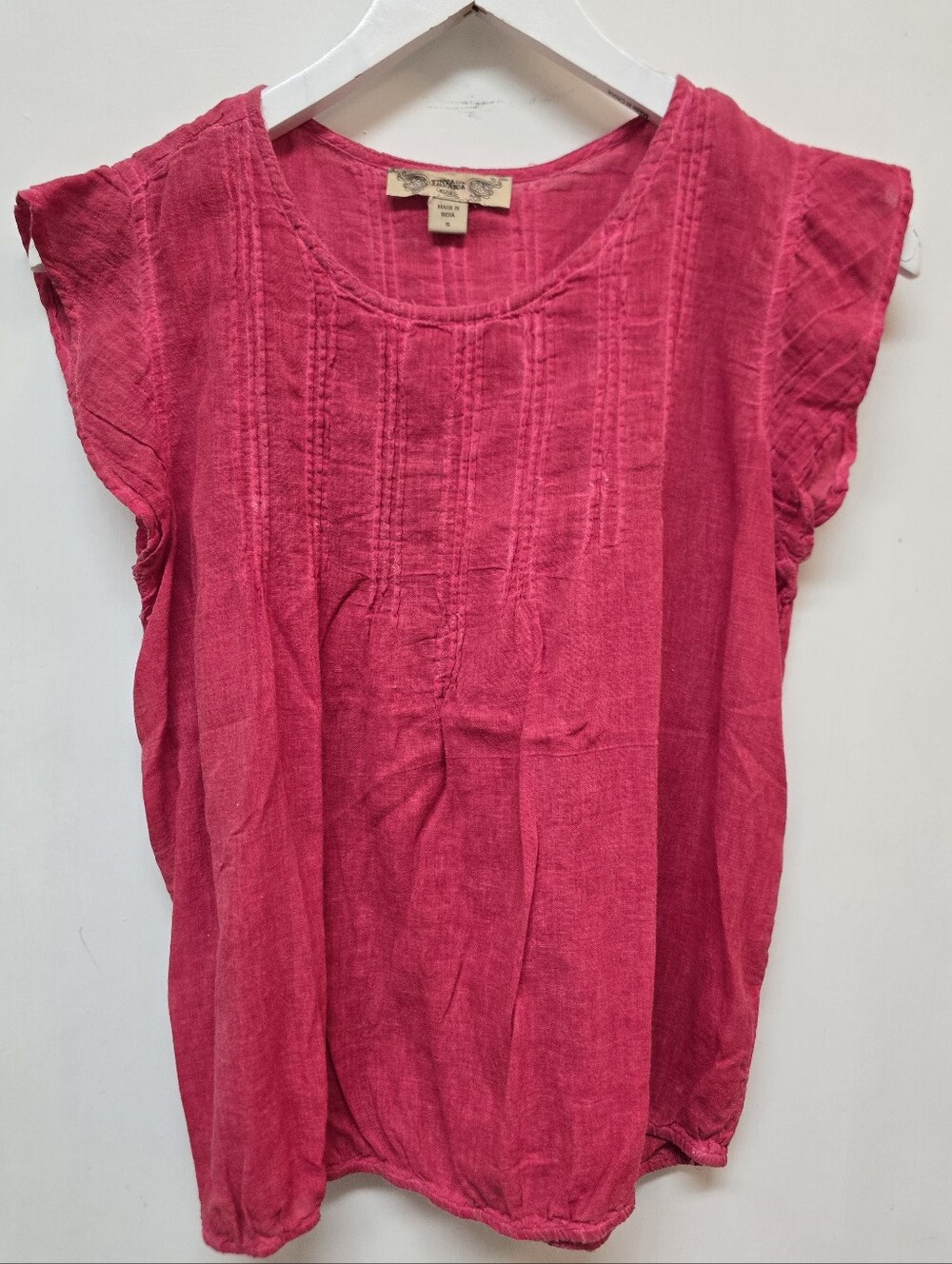 Vintage America Red Linen Top
